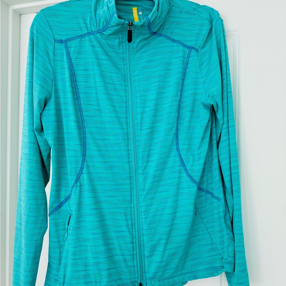 Vibrant Teal Zip-Up Jacket for Women